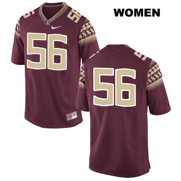 Women's NCAA Nike Florida State Seminoles #56 Emmett Rice College No Name Red Stitched Authentic Football Jersey ITE5169PJ
